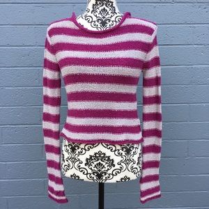 FREE PEOPLE Striped crop sweater